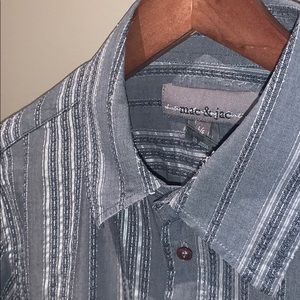 Mac & Jac Grey Two-Tone Stripe Long Sleeve Button Down Dress Shirt